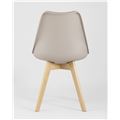 миниатюра Стул Frankfurt бежевый, сиденье из сочетания пластика и экокожи, ножки деревянные №5