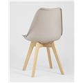 миниатюра Стул Frankfurt бежевый, сиденье из сочетания пластика и экокожи, ножки деревянные №6
