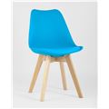 миниатюра Стул Frankfurt бирюзовый, сиденье из сочетания пластика и экокожи, ножки деревянные №2