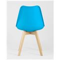 миниатюра Стул Frankfurt бирюзовый, сиденье из сочетания пластика и экокожи, ножки деревянные №4