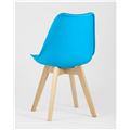 миниатюра Стул Frankfurt бирюзовый, сиденье из сочетания пластика и экокожи, ножки деревянные №5