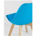 миниатюра Стул Frankfurt бирюзовый, сиденье из сочетания пластика и экокожи, ножки деревянные №6