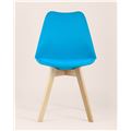миниатюра Стул Frankfurt бирюзовый, сиденье из сочетания пластика и экокожи, ножки деревянные №8