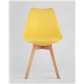 миниатюра Стул Frankfurt желтый, сиденье из сочетания пластика и экокожи, ножки деревянные №2