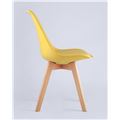 миниатюра Стул Frankfurt желтый, сиденье из сочетания пластика и экокожи, ножки деревянные №3