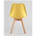 миниатюра Стул Frankfurt желтый, сиденье из сочетания пластика и экокожи, ножки деревянные №5