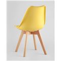 миниатюра Стул Frankfurt желтый, сиденье из сочетания пластика и экокожи, ножки деревянные №6