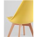 миниатюра Стул Frankfurt желтый, сиденье из сочетания пластика и экокожи, ножки деревянные №7