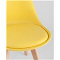 миниатюра Стул Frankfurt желтый, сиденье из сочетания пластика и экокожи, ножки деревянные №9