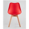 миниатюра Стул Frankfurt красный, сиденье из сочетания пластика и экокожи, ножки деревянные №5