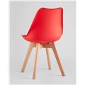 миниатюра Стул Frankfurt красный, сиденье из сочетания пластика и экокожи, ножки деревянные №6