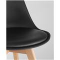 миниатюра Стул FRANKFURT черный, сиденье экокожа, белый пластик, массив бука №7