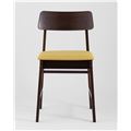 миниатюра Стул ODEN желтый обеденный деревянный массив гевеи с мягким сиденьем и спинкой №2