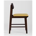 миниатюра Стул ODEN желтый обеденный деревянный массив гевеи с мягким сиденьем и спинкой №5