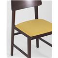 миниатюра Стул ODEN желтый обеденный деревянный массив гевеи с мягким сиденьем и спинкой №8