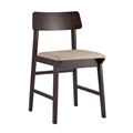 миниатюра Стул ODEN коричневый обеденный деревянный массив гевеи с мягким сиденьем и спинкой №1
