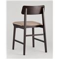 миниатюра Стул ODEN коричневый обеденный деревянный массив гевеи с мягким сиденьем и спинкой №5
