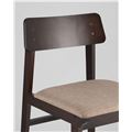 миниатюра Стул ODEN коричневый обеденный деревянный массив гевеи с мягким сиденьем и спинкой №7