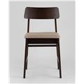 миниатюра Стул ODEN коричневый обеденный деревянный массив гевеи с мягким сиденьем и спинкой №8