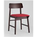 миниатюра Стул ODEN красный обеденный деревянный массив гевеи с мягким сиденьем и спинкой №2