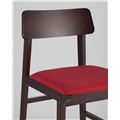 миниатюра Стул ODEN красный обеденный деревянный массив гевеи с мягким сиденьем и спинкой №7
