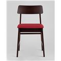миниатюра Стул ODEN красный обеденный деревянный массив гевеи с мягким сиденьем и спинкой №9
