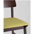 миниатюра Стул ODEN оливковый обеденный деревянный массив гевеи с мягким сиденьем и спинкой №8