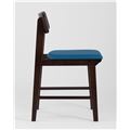 миниатюра Стул ODEN синий обеденный деревянный массив гевеи с мягким сиденьем и спинкой №5
