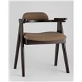 миниатюра Стул OLAV кофейный обеденный деревянный массив гeвеи с мягким сиденьем со спинкой и подлокотниками №2