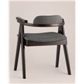миниатюра Стул OLAV темно-серый обеденный деревянный массив гeвеи с мягким сиденьем со спинкой и подлокотниками №4