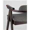 миниатюра Стул OLAV темно-серый обеденный деревянный массив гeвеи с мягким сиденьем со спинкой и подлокотниками №7