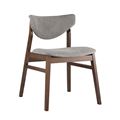 миниатюра Стул RAGNAR обеденный деревянный с мягким серым тканевым сиденьем №1
