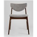 миниатюра Стул RAGNAR обеденный деревянный с мягким серым тканевым сиденьем №2
