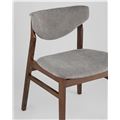 миниатюра Стул RAGNAR обеденный деревянный с мягким серым тканевым сиденьем №8