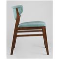 миниатюра Стул RAGNAR обеденный деревянный с мягким синим тканевым сиденьем №5