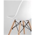миниатюра Стул SIMPLE DSW белый, литой полипропилен, стальной каркас, натуральный массив бука №6
