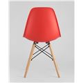 миниатюра Стул SIMPLE DSW красный, литой полипропилен, стальной каркас, натуральный массив бука №4