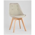 миниатюра Стул TARIQ бежевый обивка износостойкая ткань деревянные ножки №4