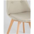 миниатюра Стул TARIQ бежевый обивка износостойкая ткань деревянные ножки №8