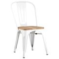 миниатюра Стул TOLIX WOOD белый глянцевый, каркас металлический, сиденье деревянное №1
