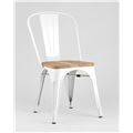 миниатюра Стул TOLIX WOOD белый глянцевый, каркас металлический, сиденье деревянное №2