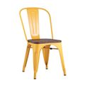 миниатюра Стул Tolix Wood желтый сиденье деревянное №1