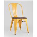 миниатюра Стул Tolix Wood желтый сиденье деревянное №4