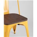 миниатюра Стул Tolix Wood желтый сиденье деревянное №8