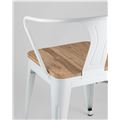 миниатюра Стул Tolix с подлокотниками белый матовый + светлое дерево, металлическое основание, оцинкованная мет №7