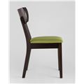 миниатюра Стул TOMAS салатовый обеденный деревянный массив гевеи с мягким тканевым сиденьем №3