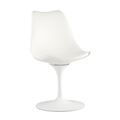 миниатюра Стул Tulip белый, ножка металлическая, сиденье и спинка из пластика, сидушка мягкая из экокожи №1