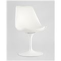 миниатюра Стул Tulip белый, ножка металлическая, сиденье и спинка из пластика, сидушка мягкая из экокожи №4