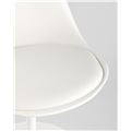 миниатюра Стул Tulip белый, ножка металлическая, сиденье и спинка из пластика, сидушка мягкая из экокожи №9