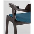 миниатюра Стул VINCENT синий обеденный деревянный массив гевеи с мягким сиденьем со спинкой и подлокотниками №6